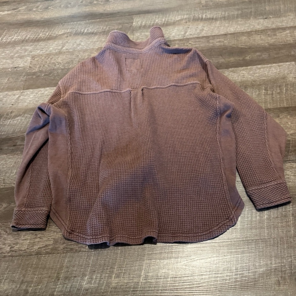 Aerie Maroon LumberJane Waffle Shirt - Picture 4 of 4